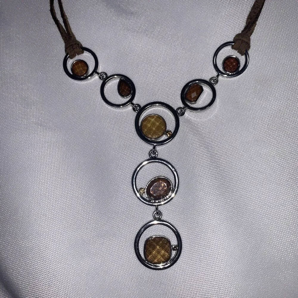 Lia Sophia Round Crystal Y-Drop Pendant Necklace 16" - Picture 3 of 9